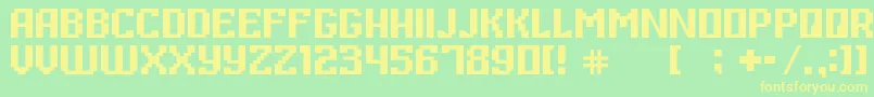 DigitalThin Font – Yellow Fonts on Green Background