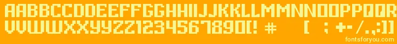 DigitalThin Font – Yellow Fonts on Orange Background