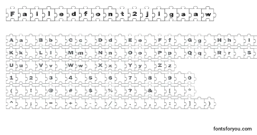 Schriftart Failedfont2jigsaw – Alphabet, Zahlen, spezielle Symbole