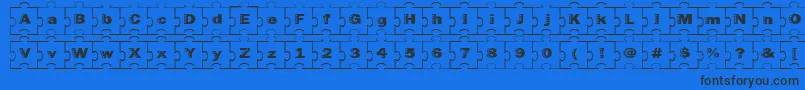 Failedfont2jigsaw Font – Black Fonts on Blue Background