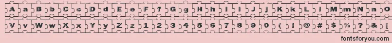 Failedfont2jigsaw-Schriftart – Schwarze Schriften auf rosa Hintergrund