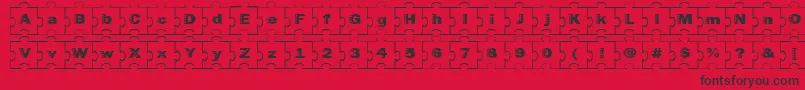 フォントFailedfont2jigsaw – 赤い背景に黒い文字