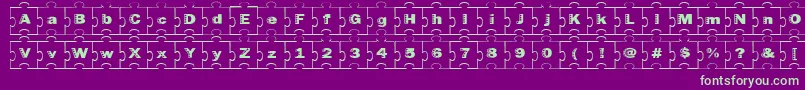 fuente Failedfont2jigsaw – Fuentes Verdes Sobre Fondo Morado