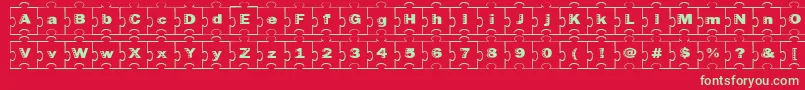 Failedfont2jigsaw Font – Green Fonts on Red Background