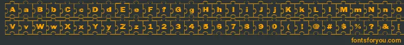 フォントFailedfont2jigsaw – 黒い背景にオレンジの文字