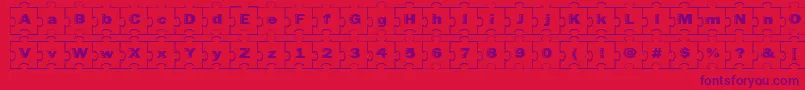 Czcionka Failedfont2jigsaw – fioletowe czcionki na czerwonym tle