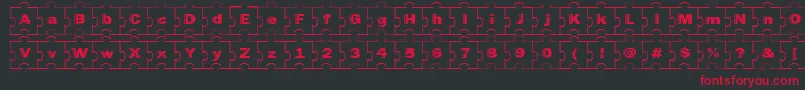 Failedfont2jigsaw-fontti – punaiset fontit mustalla taustalla