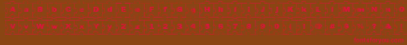 フォントFailedfont2jigsaw – 赤い文字が茶色の背景にあります。