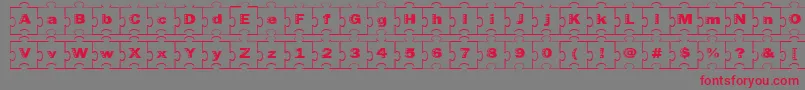 Шрифт Failedfont2jigsaw – красные шрифты на сером фоне