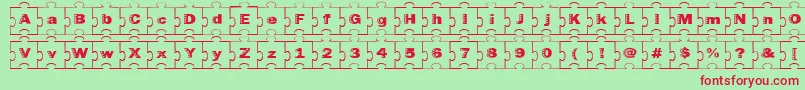 Failedfont2jigsaw Font – Red Fonts on Green Background