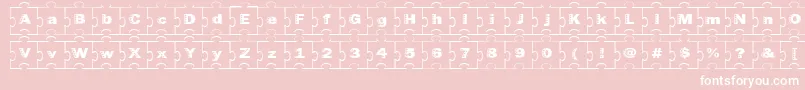 Failedfont2jigsaw-Schriftart – Weiße Schriften auf rosa Hintergrund