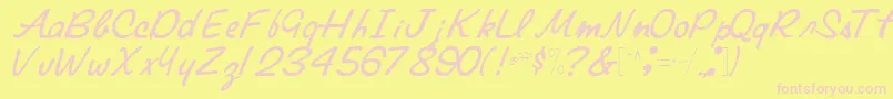 Elainefont81Regular Font – Pink Fonts on Yellow Background