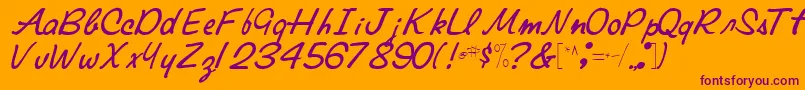 Elainefont81Regular Font – Purple Fonts on Orange Background