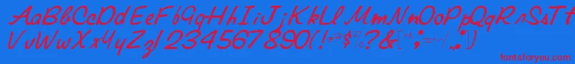 Elainefont81Regular Font – Red Fonts on Blue Background