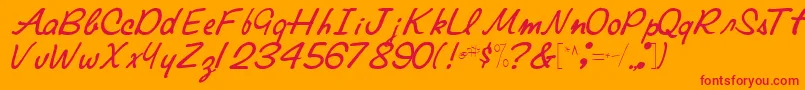 Elainefont81Regular Font – Red Fonts on Orange Background