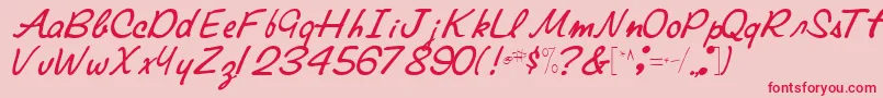 Elainefont81Regular Font – Red Fonts on Pink Background