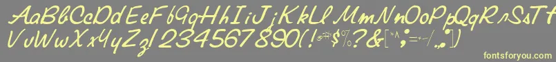 Elainefont81Regular Font – Yellow Fonts on Gray Background