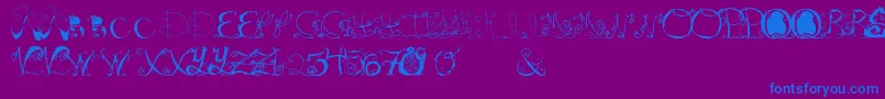 Teenageromancenovel-Schriftart – Blaue Schriften auf violettem Hintergrund