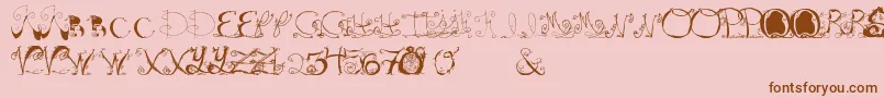 Teenageromancenovel-Schriftart – Braune Schriften auf rosa Hintergrund