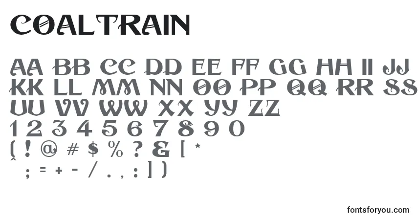 A fonte Coaltrain – alfabeto, números, caracteres especiais