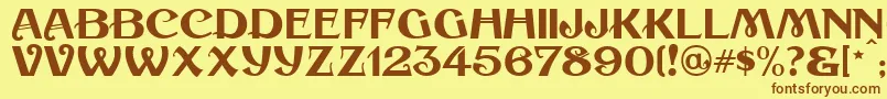 Coaltrain Font – Brown Fonts on Yellow Background