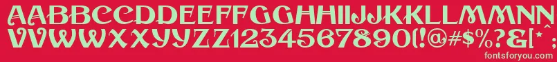 フォントCoaltrain – 赤い背景に緑の文字