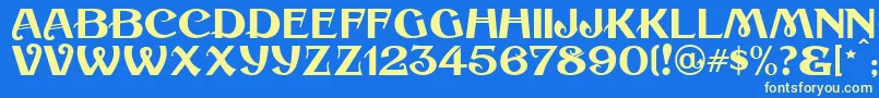 Coaltrain Font – Yellow Fonts on Blue Background