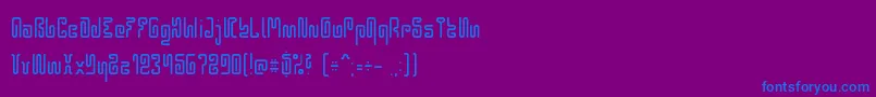 Hieros0926-fontti – siniset fontit violetilla taustalla