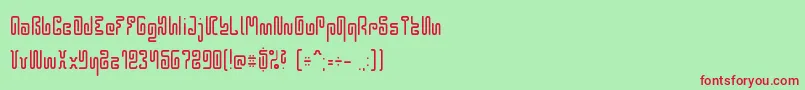 Hieros0926 Font – Red Fonts on Green Background