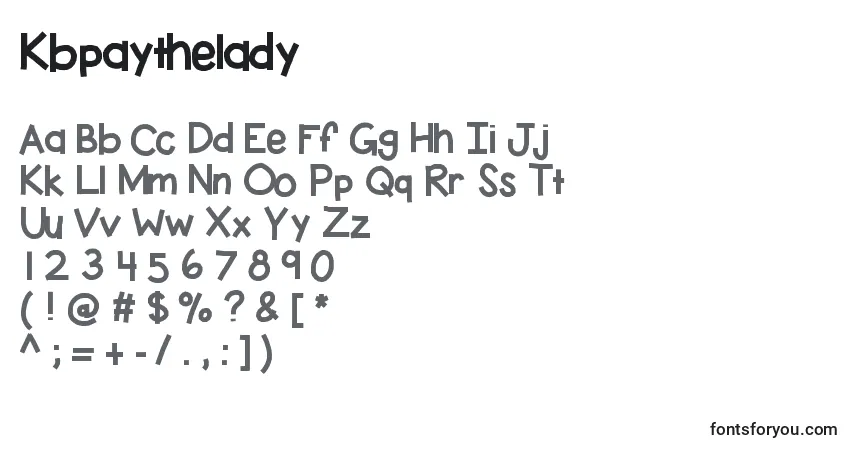 Kbpaythelady Font – alphabet, numbers, special characters