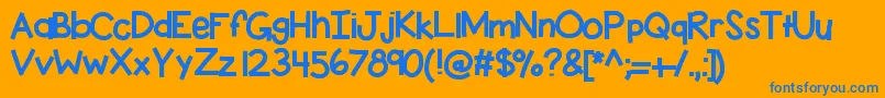 Kbpaythelady Font – Blue Fonts on Orange Background