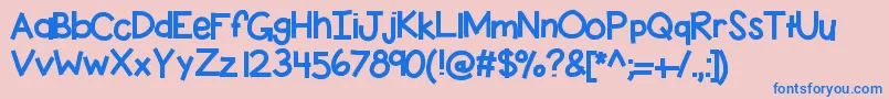 Kbpaythelady Font – Blue Fonts on Pink Background