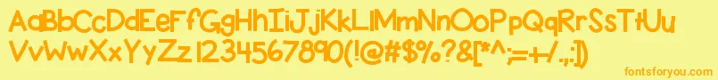 Kbpaythelady Font – Orange Fonts on Yellow Background