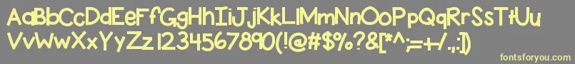 Kbpaythelady Font – Yellow Fonts on Gray Background