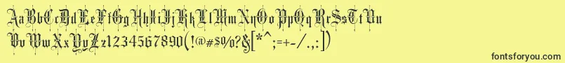 フォントShowcard – 黒い文字の黄色い背景