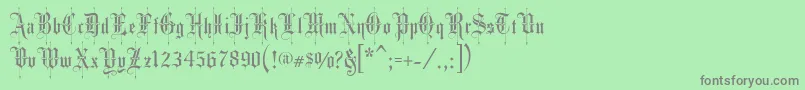フォントShowcard – 緑の背景に灰色の文字