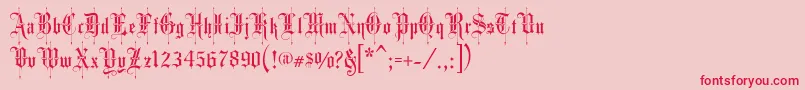 フォントShowcard – ピンクの背景に赤い文字