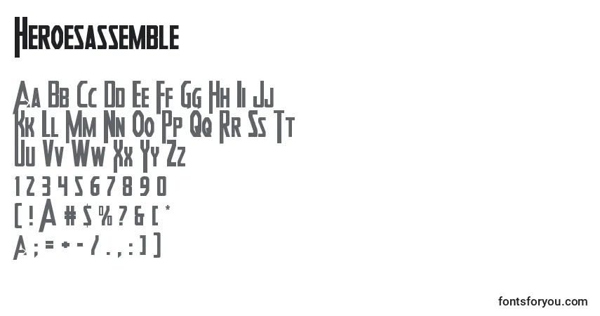 Шрифт Heroesassemble – алфавит, цифры, специальные символы