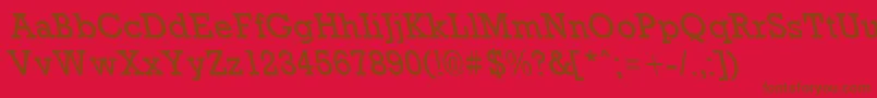 RockneyleftyRegular Font – Brown Fonts on Red Background