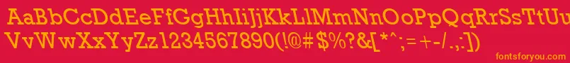 RockneyleftyRegular Font – Orange Fonts on Red Background