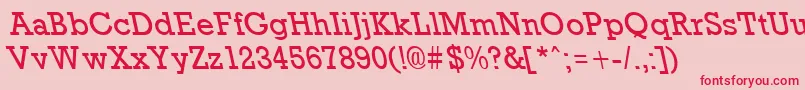 RockneyleftyRegular Font – Red Fonts on Pink Background