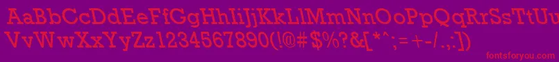 RockneyleftyRegular Font – Red Fonts on Purple Background