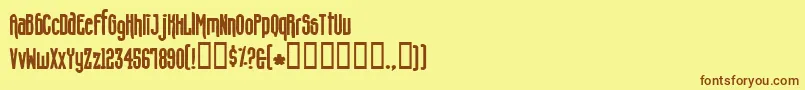 ConcreteShoes Font – Brown Fonts on Yellow Background
