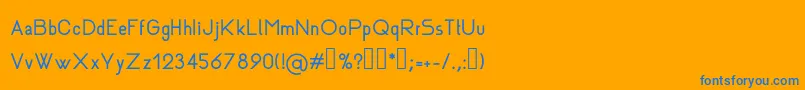 フォントRhanoll – オレンジの背景に青い文字