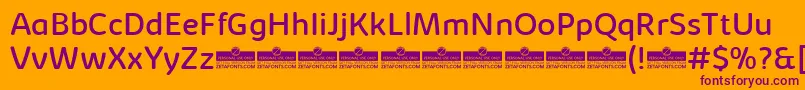 KabrioSoftRegularTrial-Schriftart – Violette Schriften auf orangefarbenem Hintergrund
