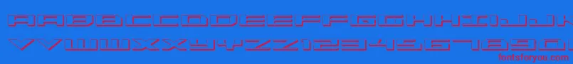 Trireme3D Font – Red Fonts on Blue Background