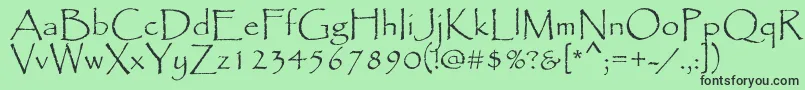 Papyrus Font – Black Fonts on Green Background