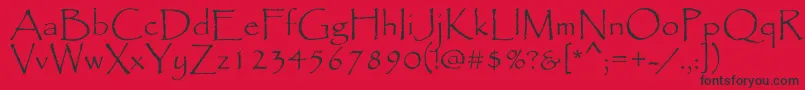 フォントPapyrus – 赤い背景に黒い文字