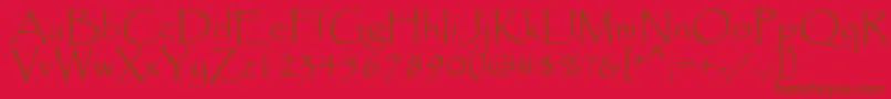 Papyrus Font – Brown Fonts on Red Background