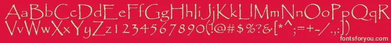 Papyrus Font – Green Fonts on Red Background